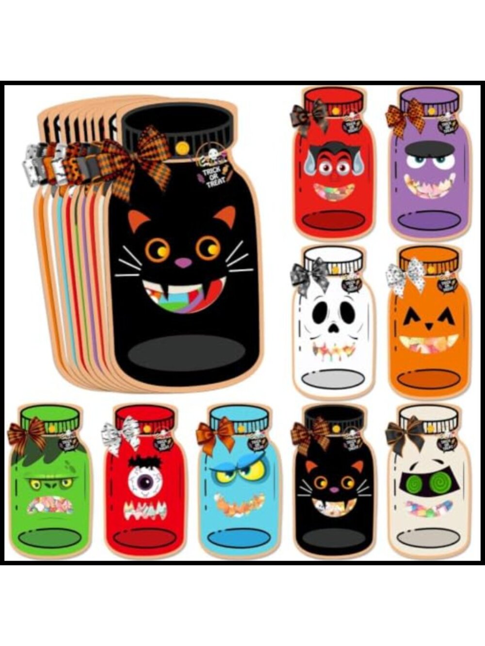 Halloween Gift Bag Set 36 Cards Candy Bags Treat Bag Cardstock Party Favors